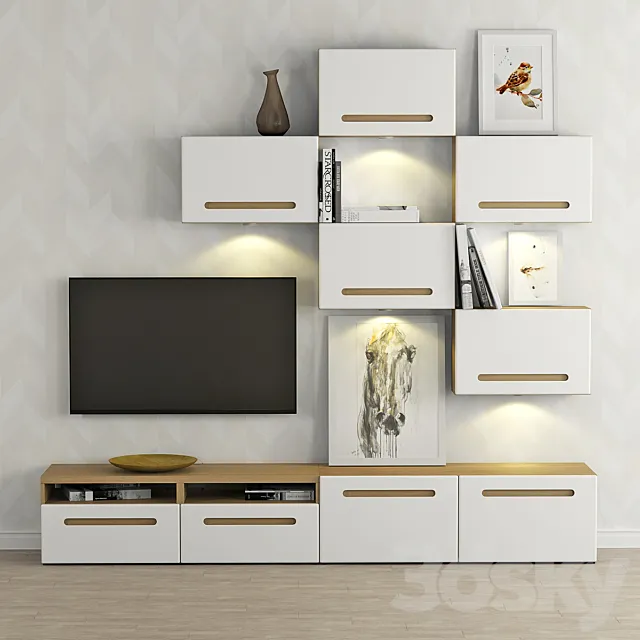 Cabinet for TV and multimedia Ikea BESTO _ Besta Marwick. 3D Model
