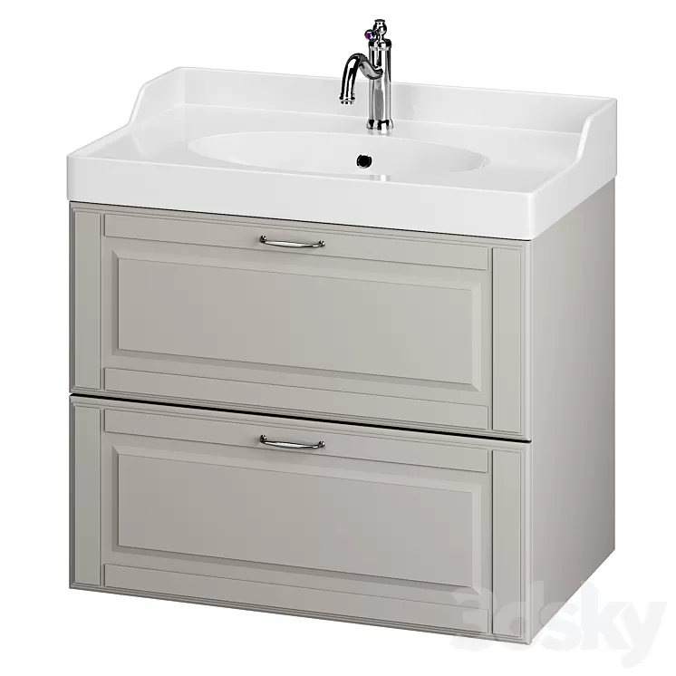 Cabinet GODMORGON + Sink RETTVIKEN by IKEA 3D Model