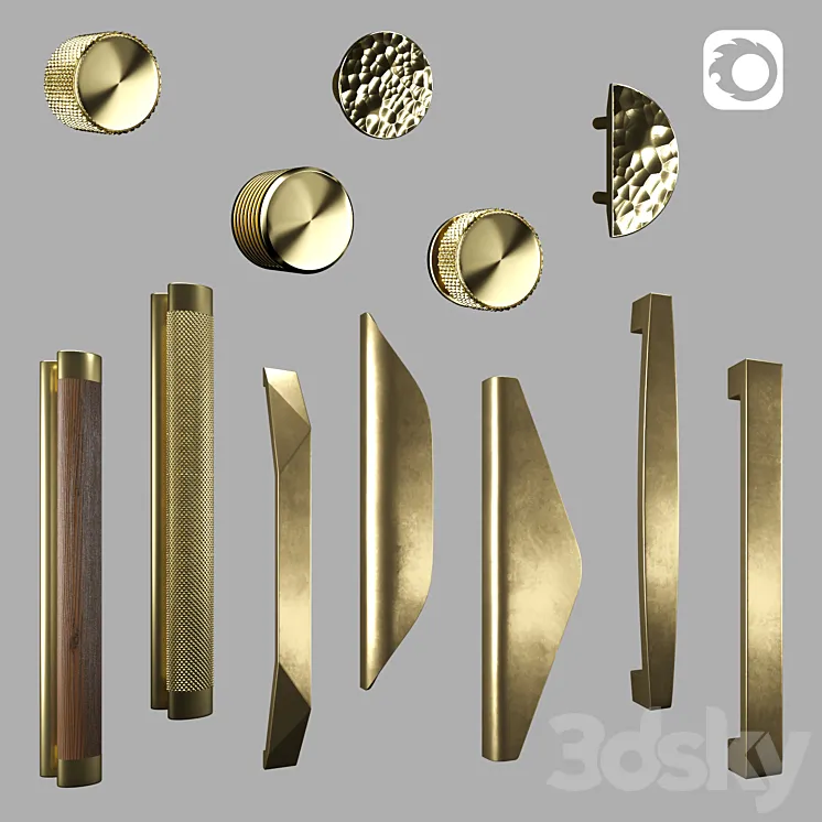 Cabinet Handles vol 01 3D Model Free