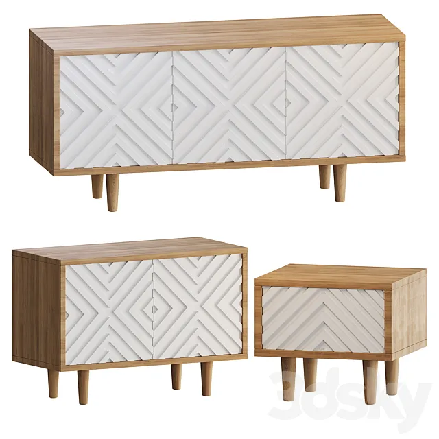 Cabinet Osobica Mount No.2 and bedside table 3DModel