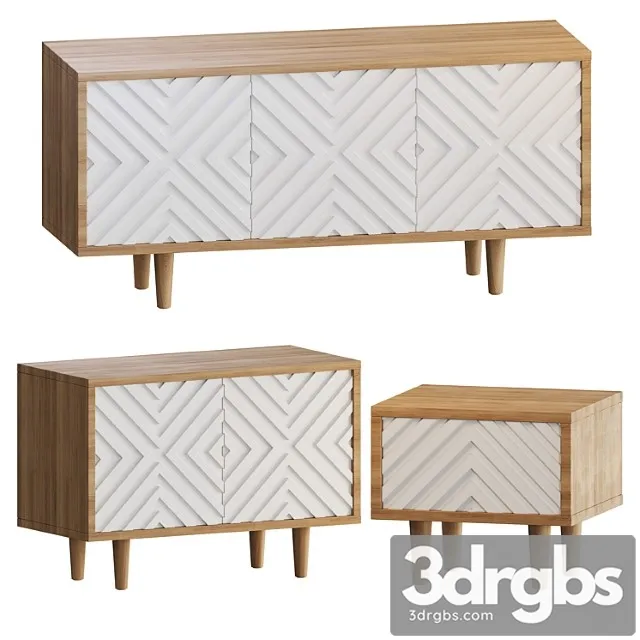 Cabinet Osobica Mount No2 and Bedside Table 3D Model Free