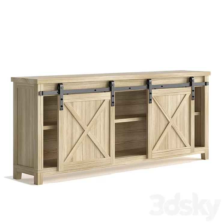 Cabinet-room in the living room Smart Standard Loft Sliding Barn Door with barn doors 3D Model