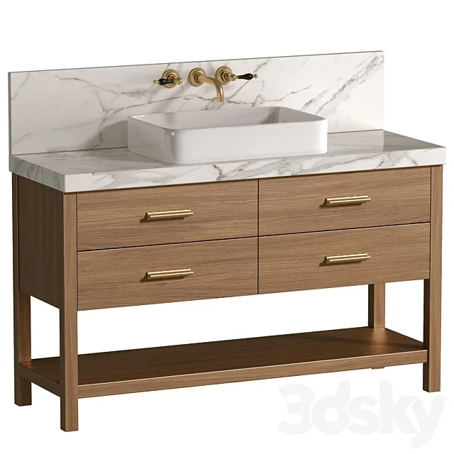 Cabinet washbasin.Modern Bathroom furniture. 3D Model