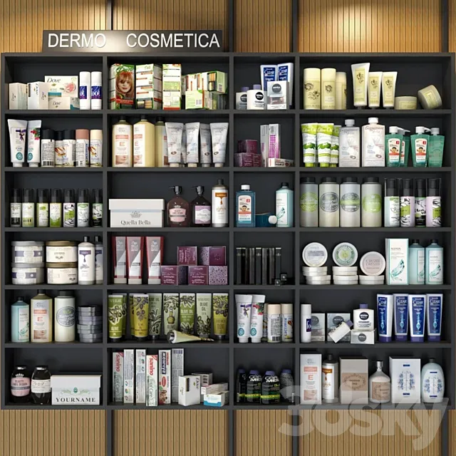 Cabinet with cosmetics for beauty salons or bathroom accessories. Make up 3D Model