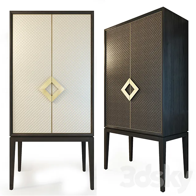 Cabinet with leather doors Laurent cabinet. The Sofa & Chair company 3D Model