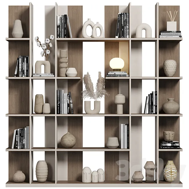 Cabinet with shelves 080 3D Model