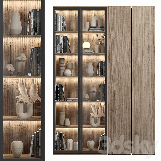 Cabinet with shelves 086 3D Model