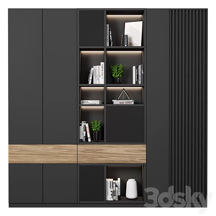 Cabinet with shelves 21 3D Model Free