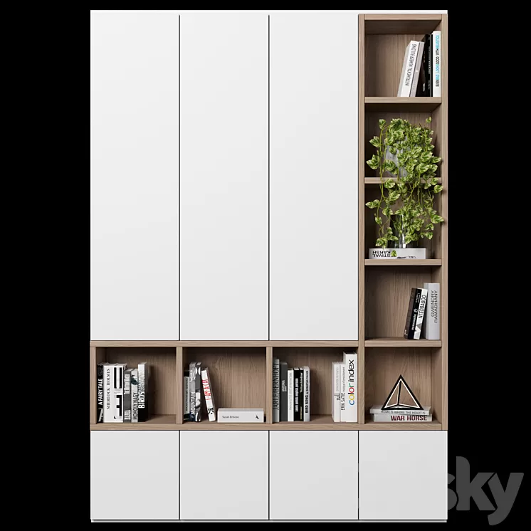 Cabinet with shelves 48 3D Model Free