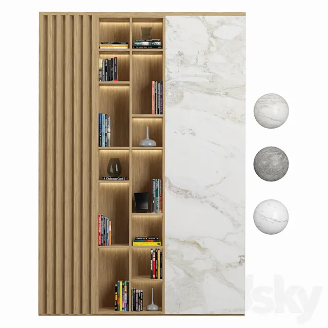 Cabinet with shelves02 3D Model