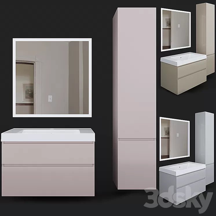 Cabinet with sink CUBO 80 Kerama Marazzi 3D Model Free