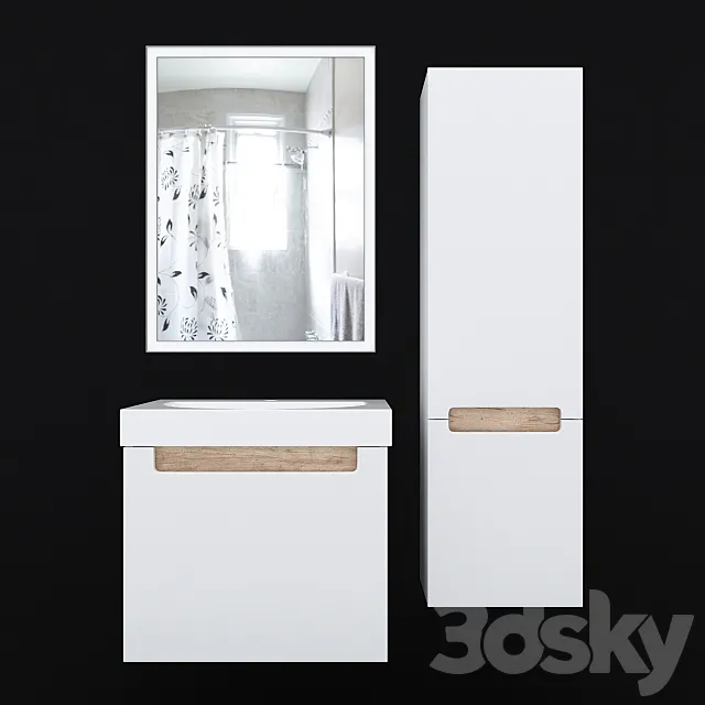 Cabinet with sink Kerama Marazzi BUONGIORNO 60 3D Model
