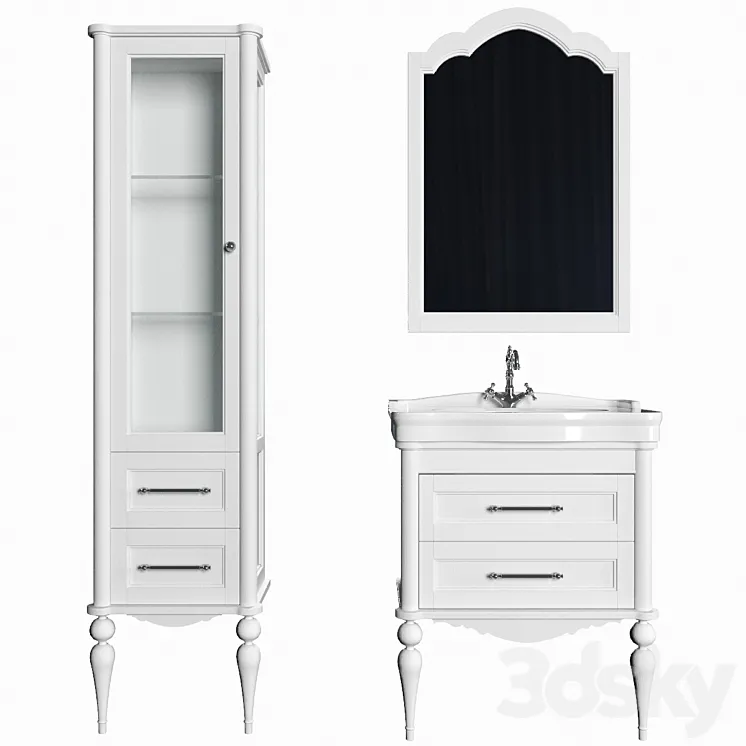 Cabinet with sink ValenHouse Aesthetics 80 3D Model Free