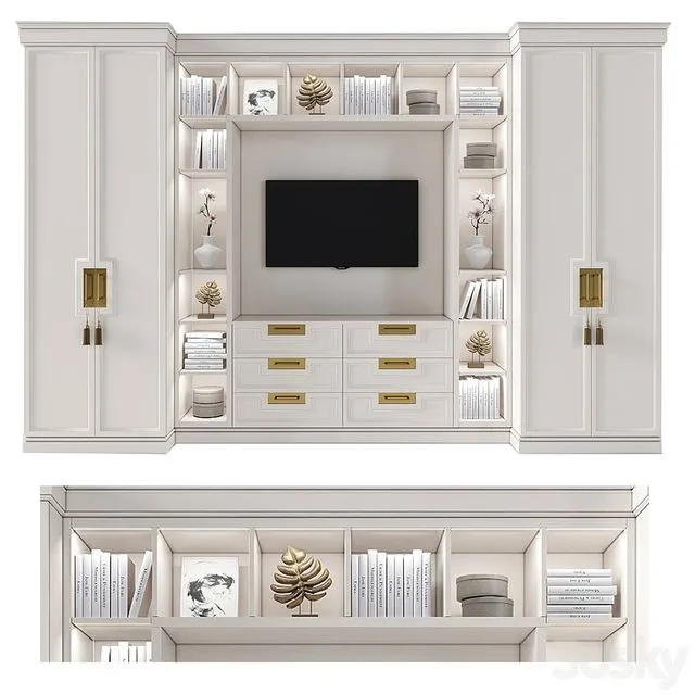 Cabinet with tv area 3 3D Model