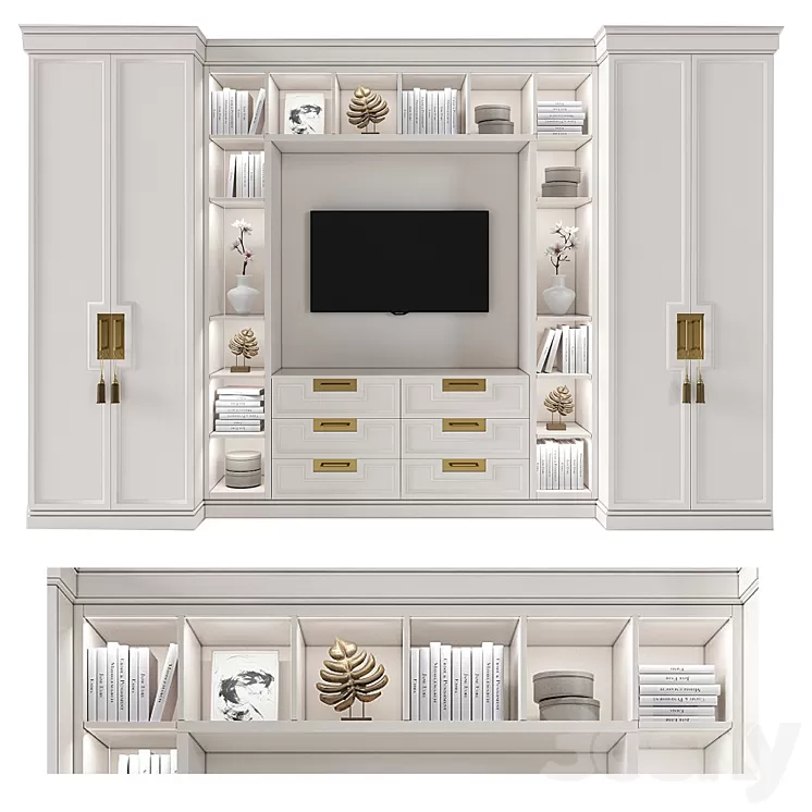 Cabinet with tv area 3 3D Model