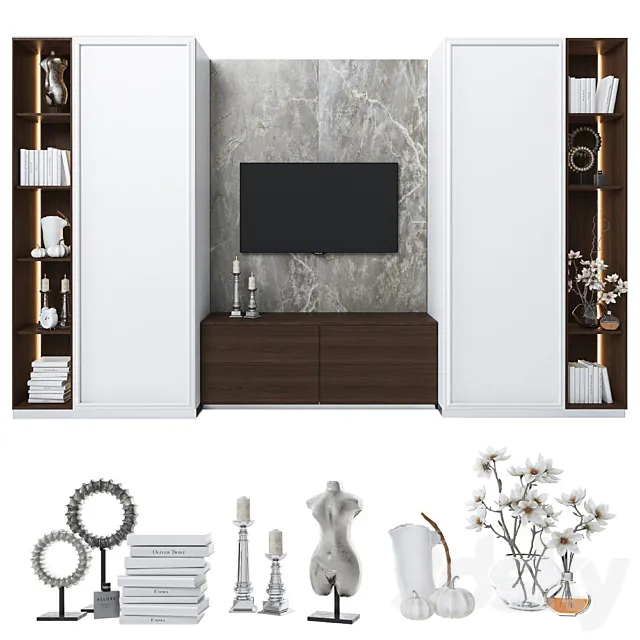 Cabinet with tv area 4 3D Model