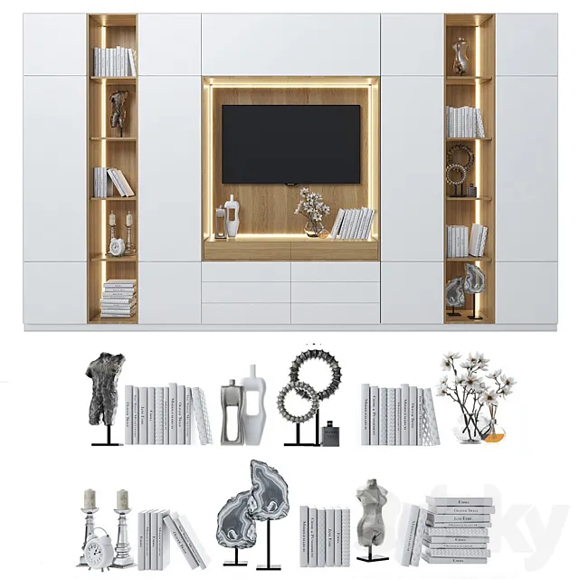 Cabinet with TV area 6 3D Model