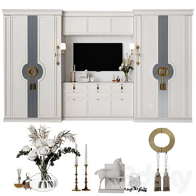 Cabinet with TV_7 zone 3D Model