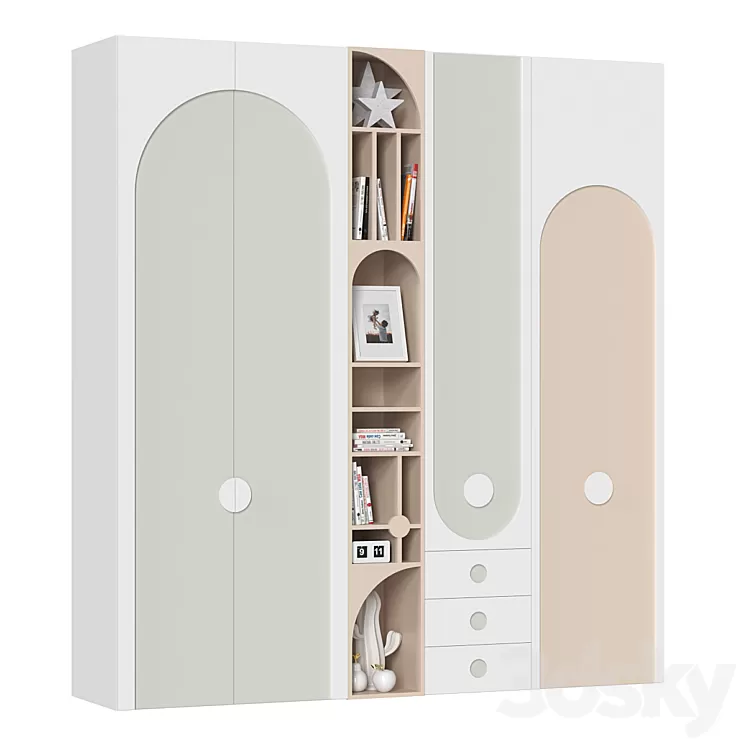 Cabinets with shelves 069 3D Model Free