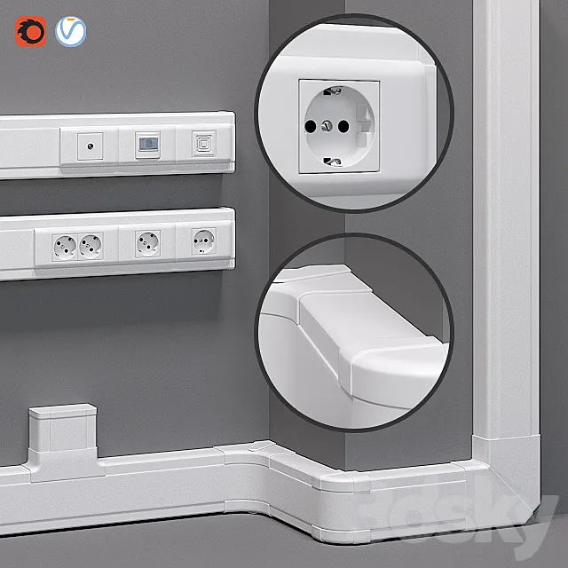Cable channel Legrand DLP with integrated electrics 3DModel