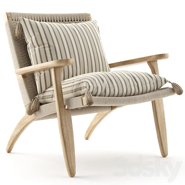 Cable Lounge Armchair Natural 3DModel