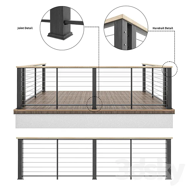cable railing 3D Model