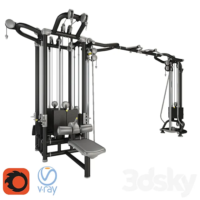 Cable Station Black_Set 02 3D Model