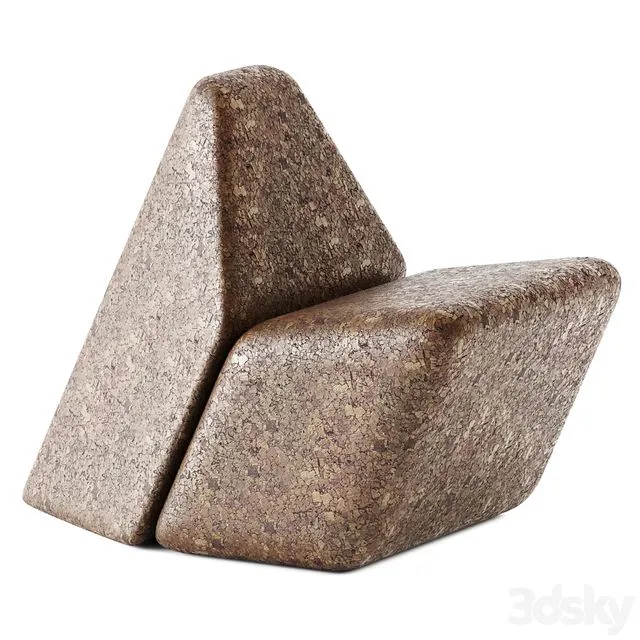 Cacao Armchair by BlackCork 3D Model