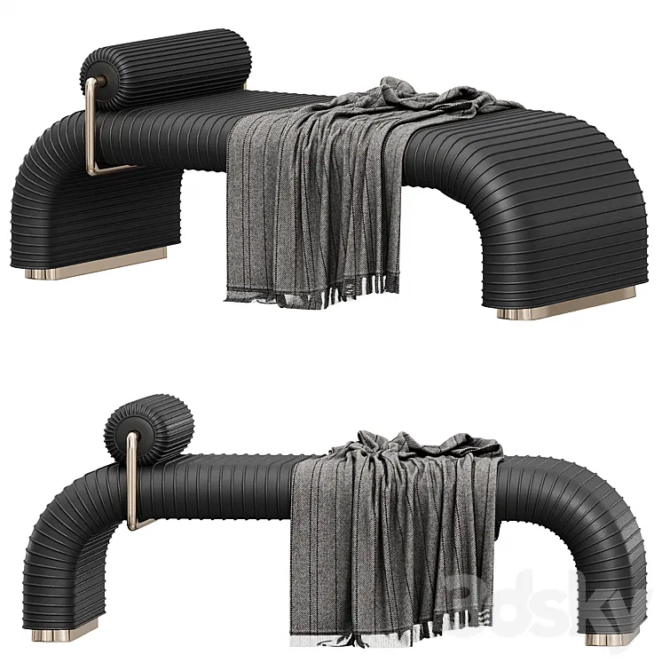 CADE DAYBED-GRAPHITE LEATHER 3D Model Free