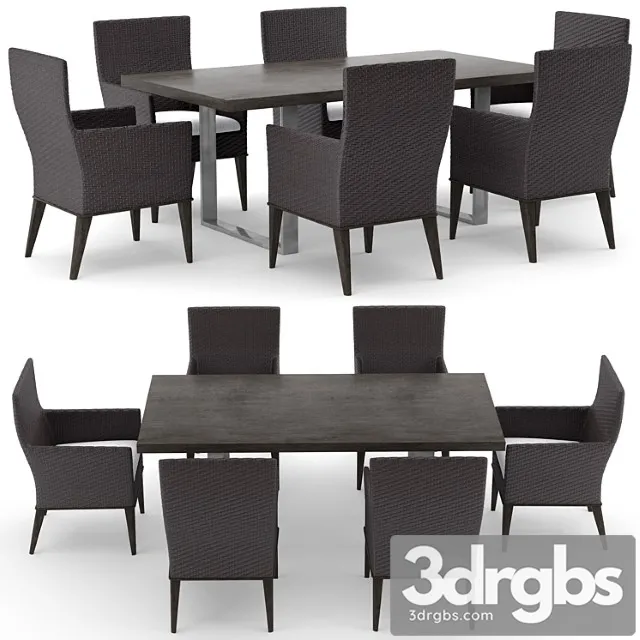 Cadence Arm Chair And Dining Table 3D Model Free