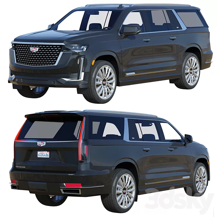 Cadillac Escalade ESV Luxury 2021 3D Model Free