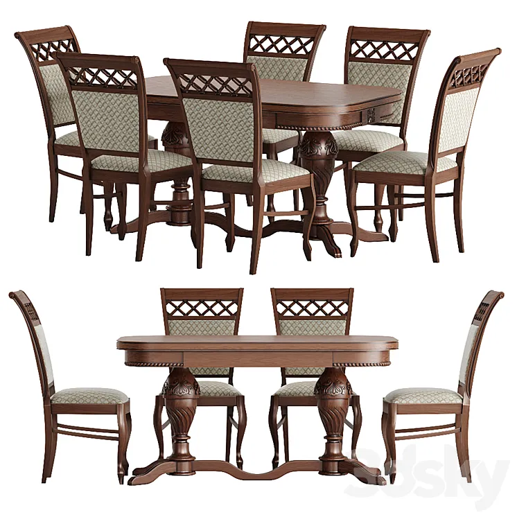 Caesar 3 dining table 3D Model Free