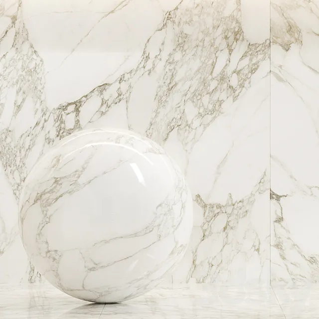 Caesar Set 16 – Luxury Arabesque – White marble 3D Model