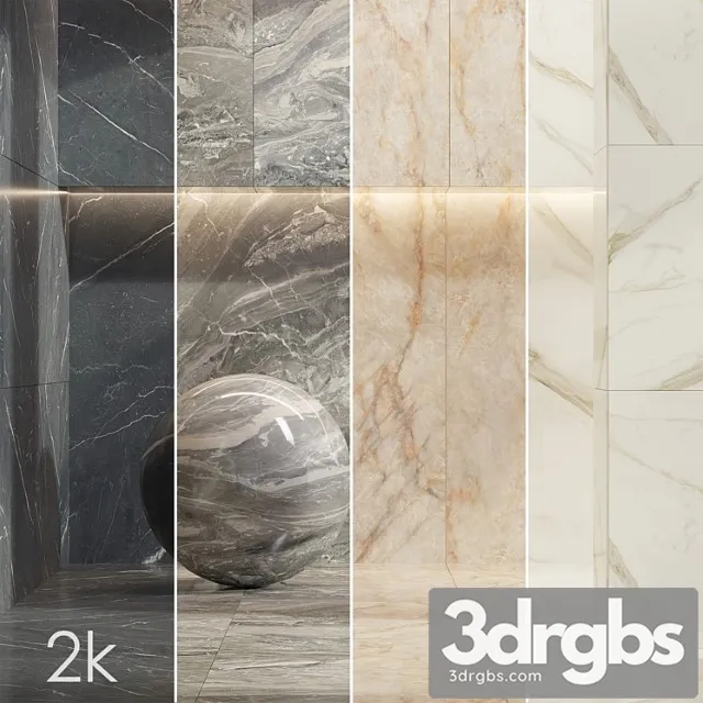Caesar Set 25 Marble Bundle 4 Types White Grey Beige And Black 3D Model Free