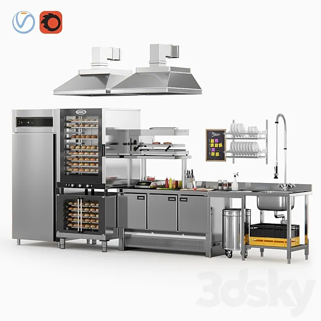 Cafe Equipment 3D Model