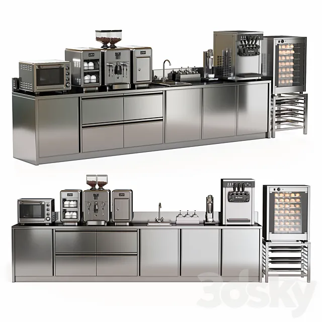 Cafe Equipment Set 8 3D Model