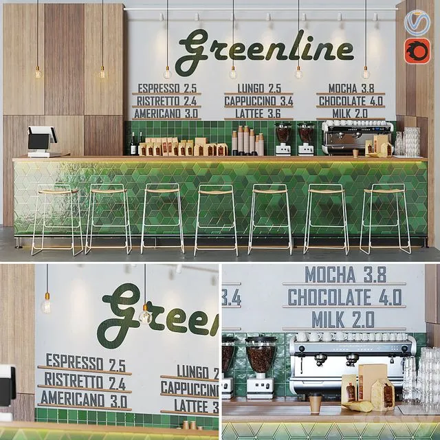 Cafe greenline 3D Model