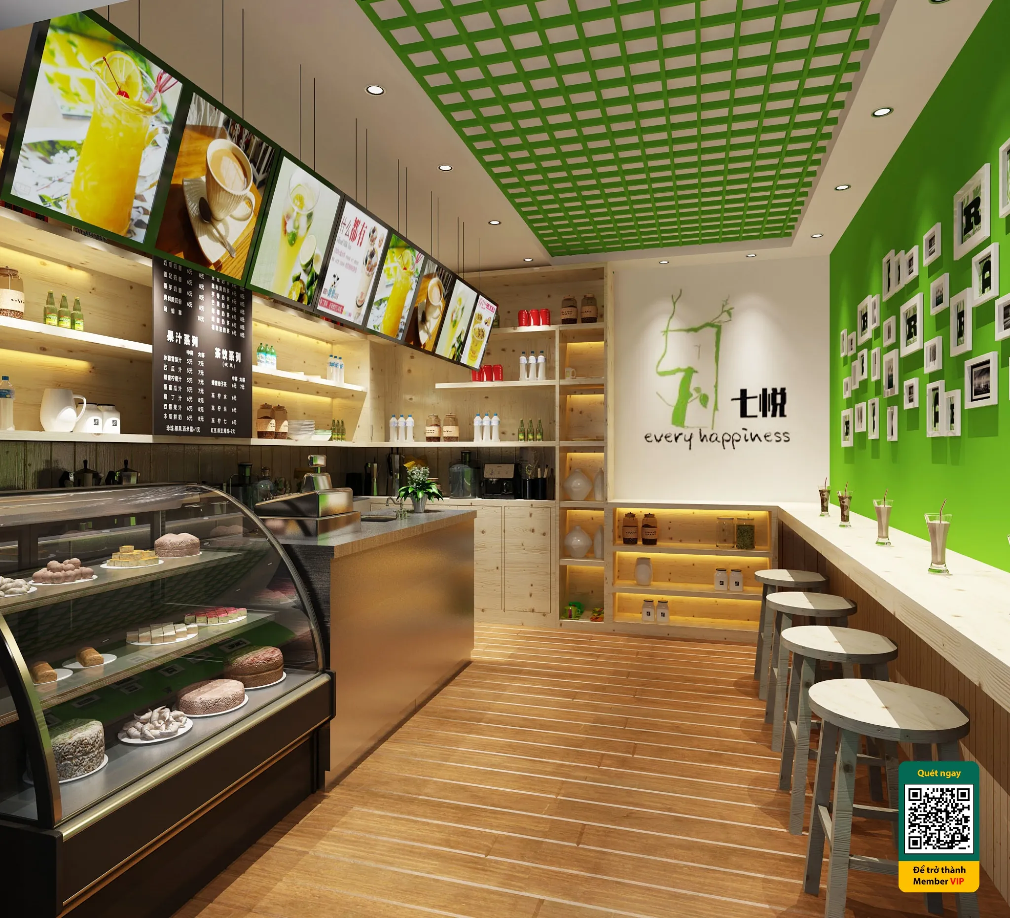 Cafe milk tea shop 3D - 007 - 3624