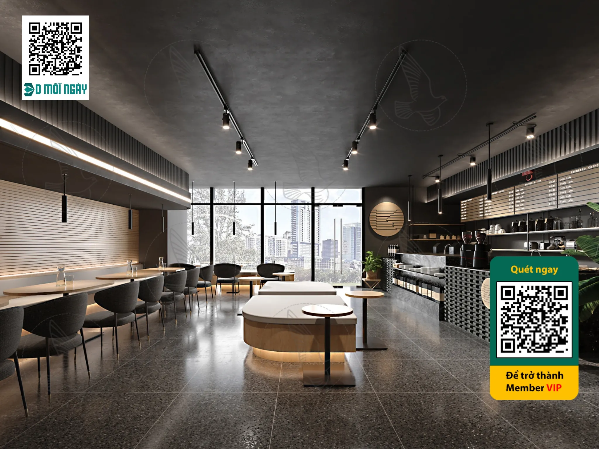 Cafe milk tea shop 3D - 008 - 3625