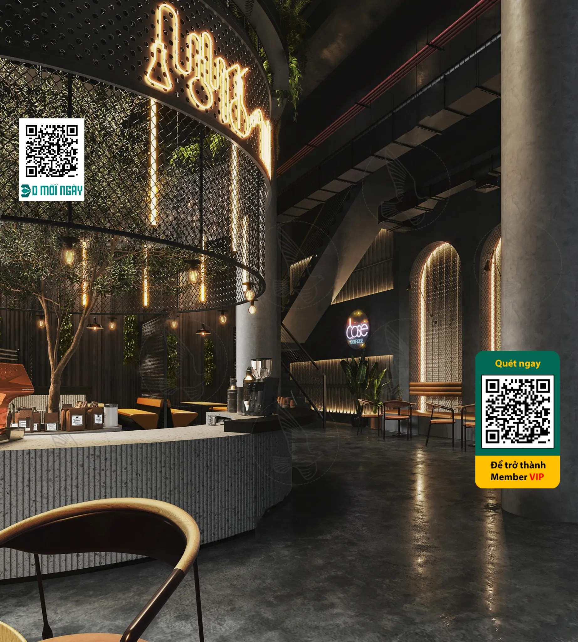 Cafe milk tea shop 3D - 014 - 3631