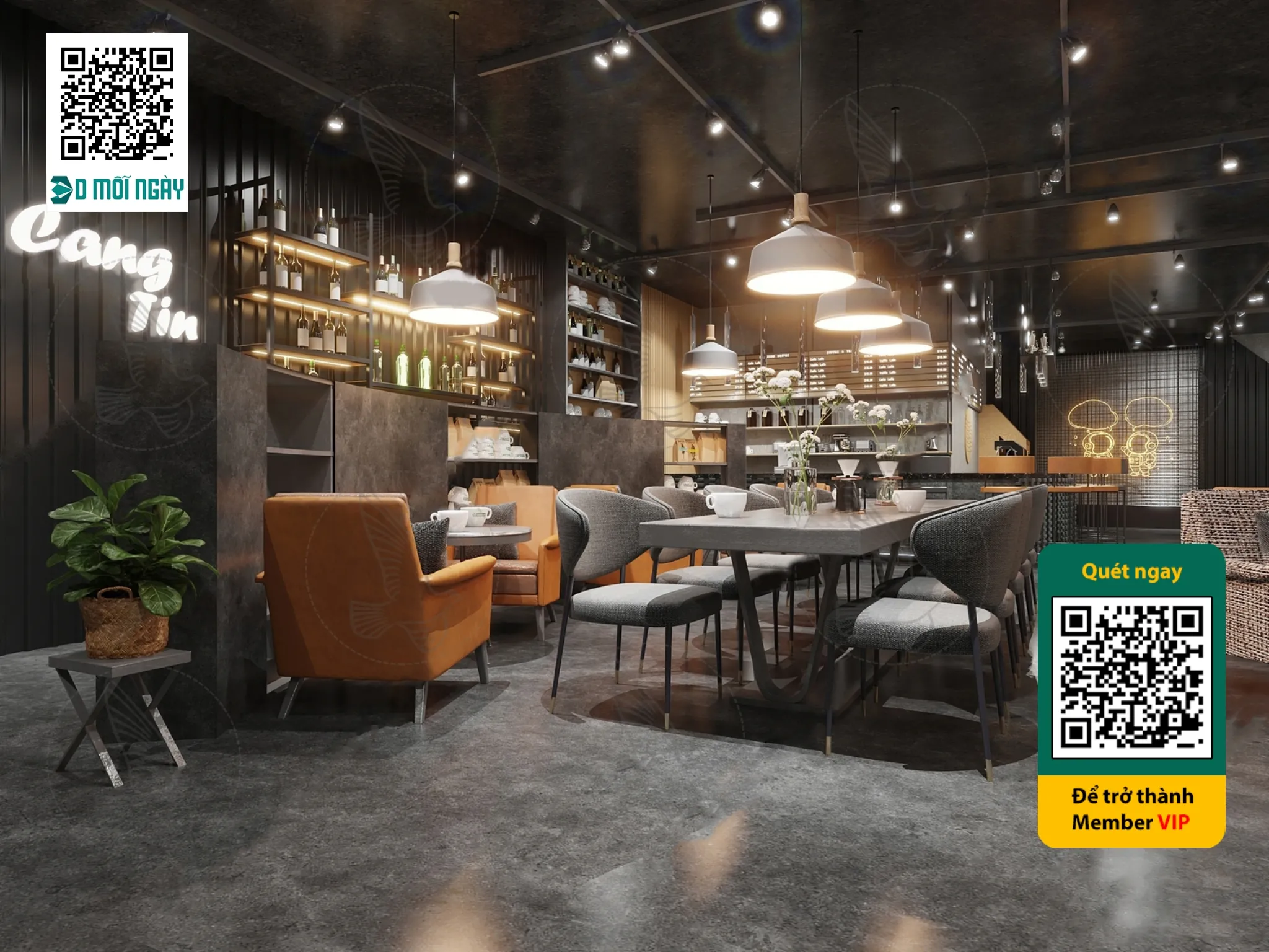 Cafe milk tea shop 3D - 017 - 3634