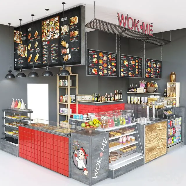 CafeShopWok-01 3D Model