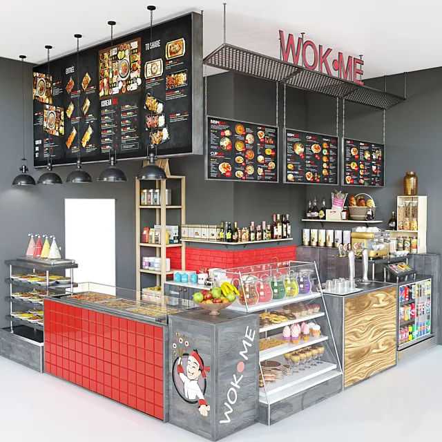 CafeShopWok-01 3D Model