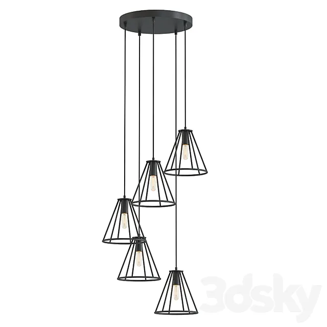Caged cone multi light pendant 3D Model