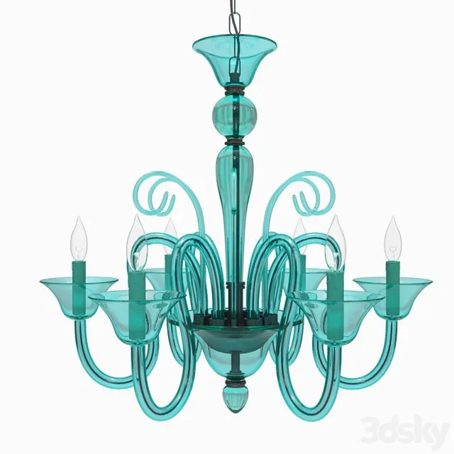 Calais Chandelier Aquamarine 3D Model