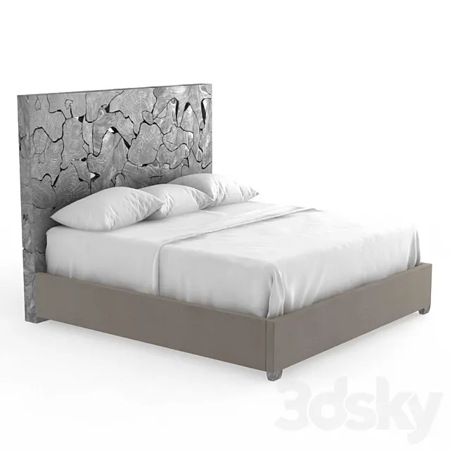Calavaras Laminated Teak Panel Bed Bernhardt Interiors 3D Model
