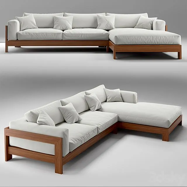 Caleb L-Shaped Sofa 3D Model