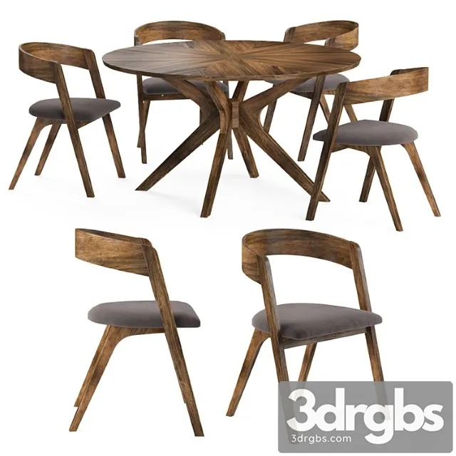 Calico Chairs Wells Table 3D Model Free