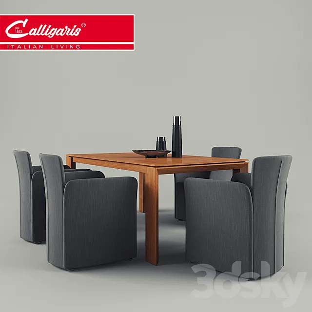 Calligaris _ Omnia table Nido chair 3D Model