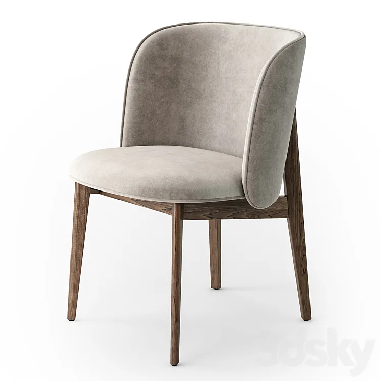 Calligaris Abrey wood armchair 3D Model Free